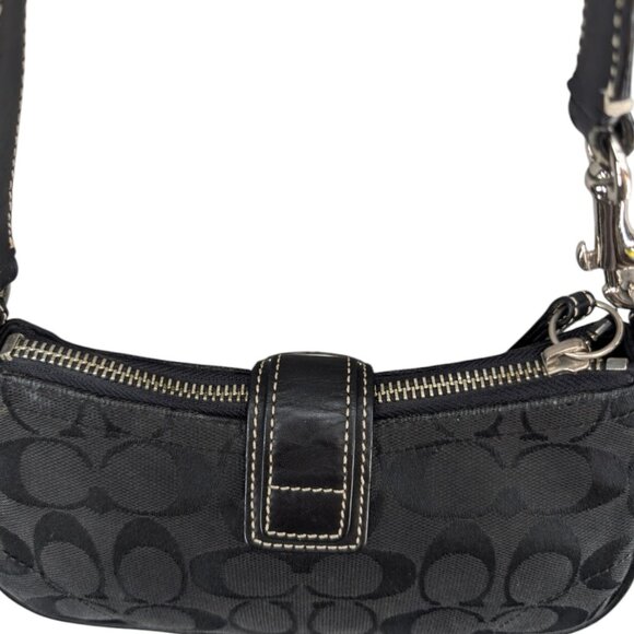 COACH 6362 Demi Hampton Mini Shoulder Bag Black Monogram Jacquard C Purse - Picture 7 of 16